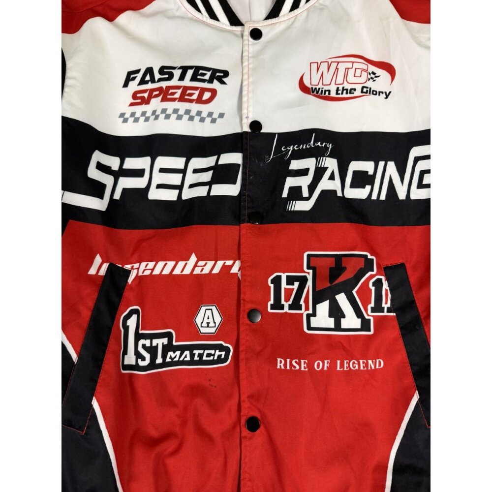 Manfinity Speed Racing Jacket Red Black White Graphics Size S - Picture 5 of 11